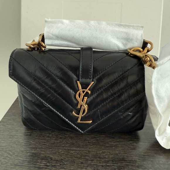 NEW! Yves Saint Laurent Quilted Mini Black Shoulder Bag - Picture 4 of 10